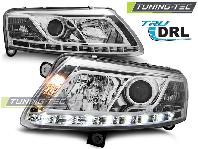 ΦΑΝΑΡΙΑ ΕΜΠΡΟΣ ME ΠΡΑΓΜΑΤΙΚΑ LED ΧΡΩΜΕ AUDI Α6 C6 04'-08'