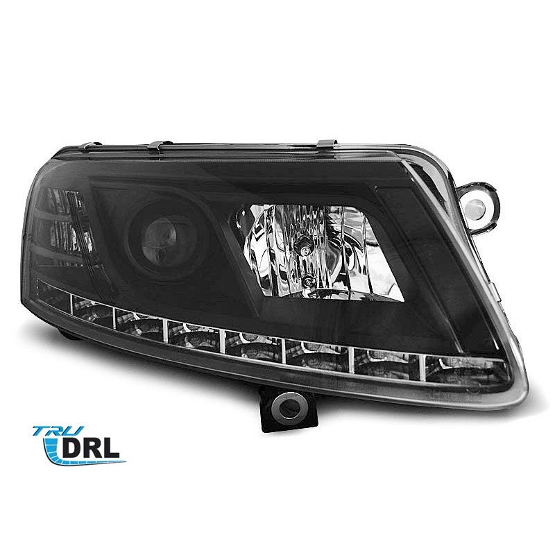 ΦΑΝΑΡΙΑ ΕΜΠΡΟΣ ME ΠΡΑΓΜΑΤΙΚΑ LED ΜΑΥΡΑ AUDI Α6 C6 04'-08' - Image 2