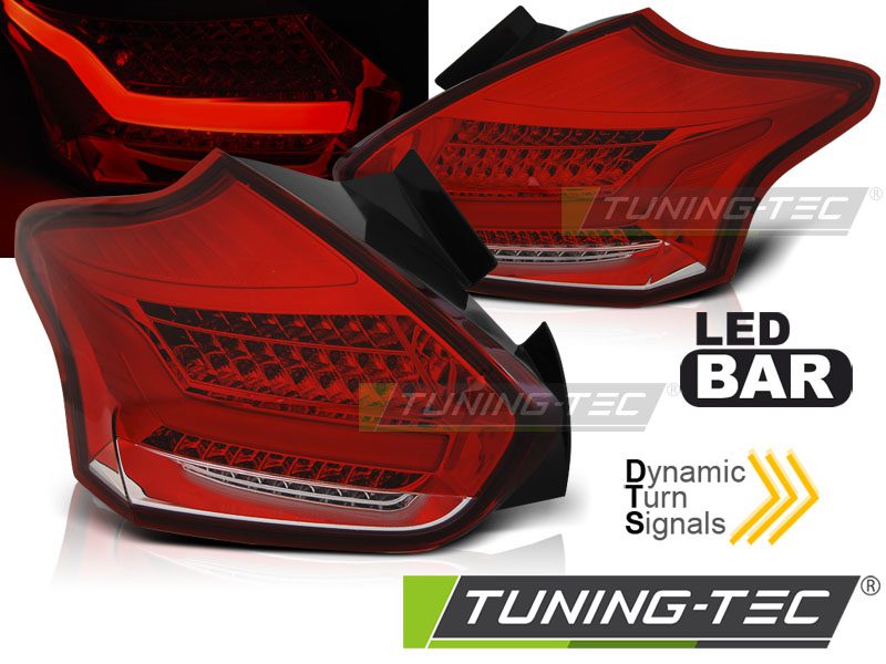 FORD FOCUS 3 15-18 HATCHBACK Κόκκινο Λευκό SEQ LED